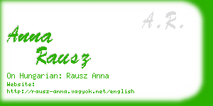 anna rausz business card